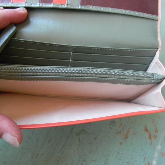 RADLEY London Smooth PINK Leather Shadow Stripe CLUTCH Wallet Scottie LARGE - Picture 8 of 9